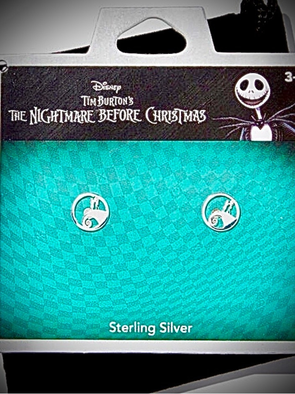 Sterling Silver Disney Nightmare Before Christmas Jack and Sally Stud Earrings - Picture 4 of 7